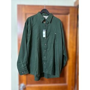 MINE Milano New York Mens Wool XL Button Up Shirt Green Long Sleeve with pocket